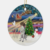 Kerstmagie - Duitse Staande Hond Keramisch Ornament (Links)