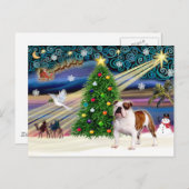 Kerstmagie Engelse Bulldog 5 Feestdagenkaart (Voorkant / Achterkant)