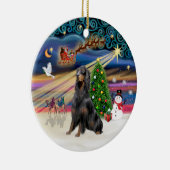 Kerstmagie - Gordon Setter Keramisch Ornament (Rechts)