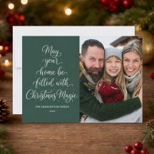 Kerstmagie Groen Gezinsfoto Vakantie
