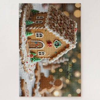 Kerstmagie in een suikerhuisje legpuzzel