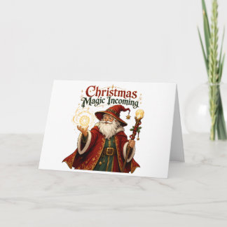 Kerstmagie Inkomende Tovenaar Kerstman Bedankkaart