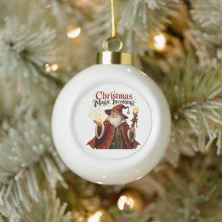 Kerstmagie Inkomende Tovenaar Kerstman Keramische Bal Ornament
