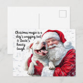 Kerstmagie is de kwispelende staart van een hond e feestdagenkaart (Voorkant / Achterkant)
