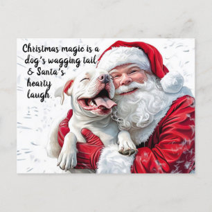 Kerstmagie is de kwispelende staart van een hond & feestdagenkaart