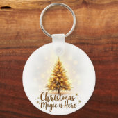 Kerstmagie is hier Sleutelhanger – Elegante Kerst (Voorkant)