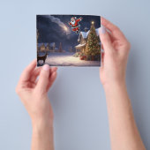 Kerstmagie is in de lucht en nieuwjaarskerstman flyer (Hand)