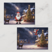 Kerstmagie is in de lucht en nieuwjaarskerstman visitekaartje (Voorkant / Achterkant)