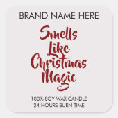 Kerstmagie Kaarslabels Vierkante Sticker (Voorkant)