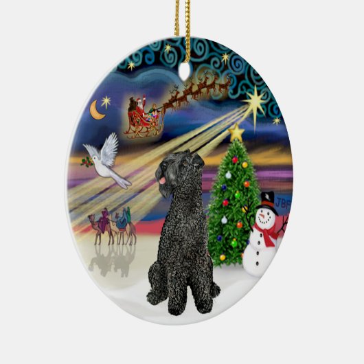 Kerstmagie - Kerry Blue Terrier Keramisch Ornament (Rechts)