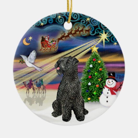Kerstmagie - Kerry Blue Terrier Keramisch Ornament (Voorkant)