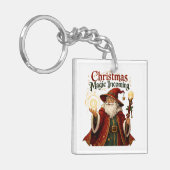 Kerstmagie Komende Tovenaar Kerstman Sleutelhanger (Voorkant Links)
