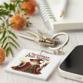 Kerstmagie Komende Tovenaar Kerstman Sleutelhanger (Voorkant Rechts)