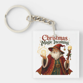 Kerstmagie Komende Tovenaar Kerstman Sleutelhanger