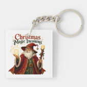 Kerstmagie Komende Tovenaar Kerstman Sleutelhanger (Achterkant)