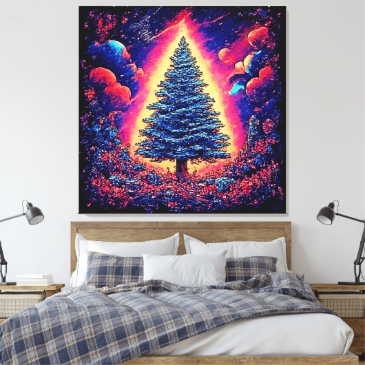 Kerstmagie Kunstprint Canvas Afdruk (Insitu (Slaapkamer))