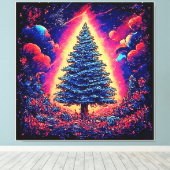 Kerstmagie Kunstprint Canvas Afdruk (Insitu (Houten vloer))