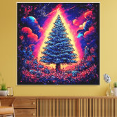 Kerstmagie Kunstprint Canvas Afdruk (Insitu (Woonkamer))