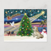 Kerstmagie Lhasa Apso 7 Feestdagenkaart (Voorkant)