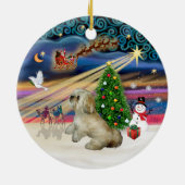 Kerstmagie - Lhasa Apso (R) Keramisch Ornament (Achterkant)