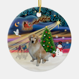 Kerstmagie - Lichtbruine Retriever 10 Keramisch Ornament