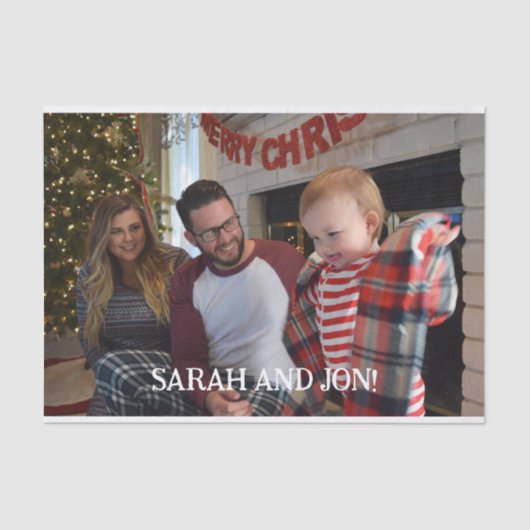 Kerstmagie met je afbeelding tissuepapier (Voorkant)