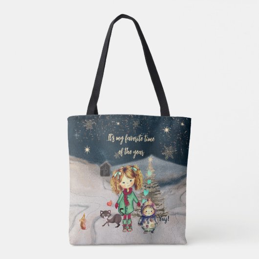 Kerstmagie met leuke personages Tas (Achterkant)