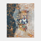 Kerstmagie met sneeuwman en vrienden fleece deken (Voorkant)