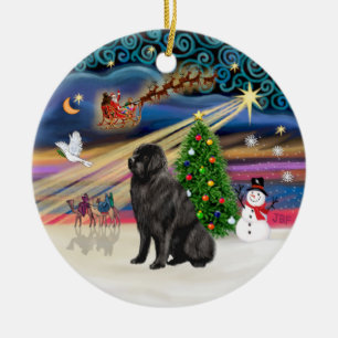Kerstmagie - Newfoundlander 1 Keramisch Ornament