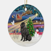 Kerstmagie - Newfoundlander 1 Keramisch Ornament (Links)