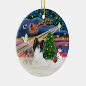 Kerstmagie - Papillon (zwart-wit) Keramisch Ornament (Rechts)