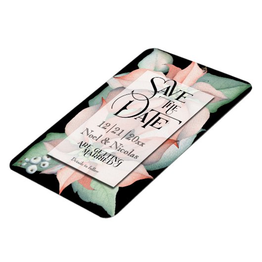 Kerstmagie/Poinsettia redden de datum van het huwe Magneet (Linkerzijde)