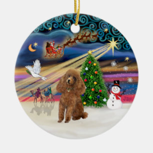 Kerstmagie - Poodle (Speelgoed abrikoos) Keramisch Ornament