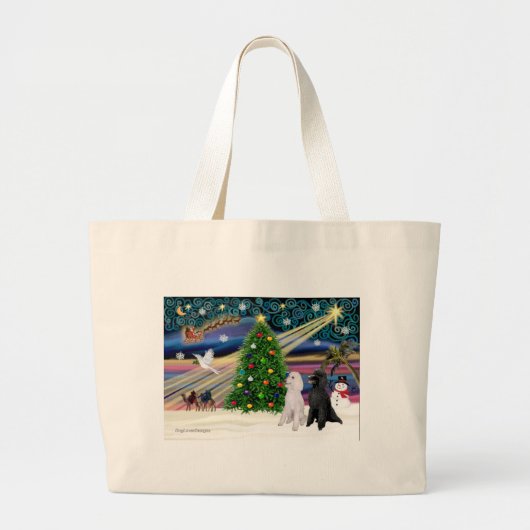 KERSTMAGIE-Poodle ST-Paar2 Grote Tote Bag (Voorkant)
