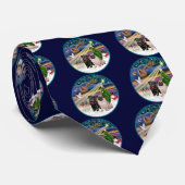 Kerstmagie (R) - Twee Pugs (F + B) Stropdas (Opgerold)