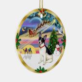 Kerstmagie - Rat Terrier Keramisch Ornament (Rechts)