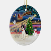Kerstmagie - Rat Terrier Keramisch Ornament (Rechts)