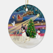 Kerstmagie - Rat Terrier Keramisch Ornament (Links)