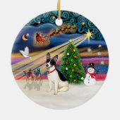 Kerstmagie - Rat Terrier Keramisch Ornament (Achterkant)