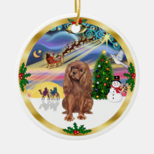 Kerstmagie - Robijn Cavalier Keramisch Ornament