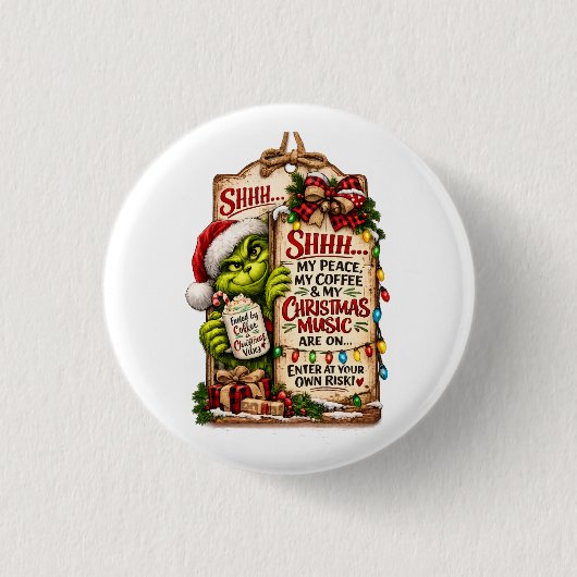 Kerstmagie Ronde Button 3,2 Cm (Voorkant)