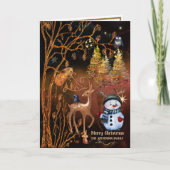 Kerstmagie - Schattigee bosdieren Feestdagen Kaart (Voorkant)