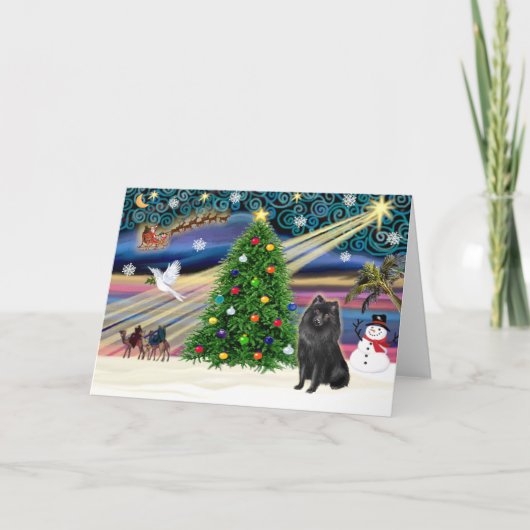 Kerstmagie Schipperke Feestdagen Kaart (Voorkant)