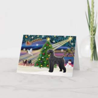 Kerstmagie-Schnauzer-Zwart-Reus Feestdagen Kaart