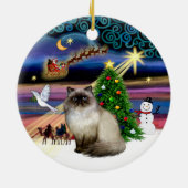 Kerstmagie - Seal Point Himalayan 7 Keramisch Ornament (Achterkant)