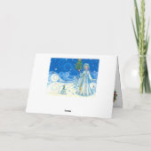 Kerstmagie, sneeuwmeisje ontwerp feestdagen kaart (Achterkant)