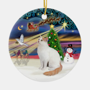 Kerstmagie - Turkse Van Cat Keramisch Ornament
