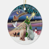 Kerstmagie - Twee Sphynx katten Keramisch Ornament (Links)