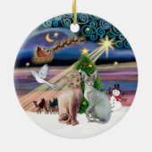 Kerstmagie - Twee Sphynx katten Keramisch Ornament (Achterkant)