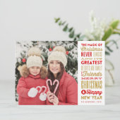 KERSTMAGIE | Vakantie typografie fotokaart Kaart (Staand voorkant)